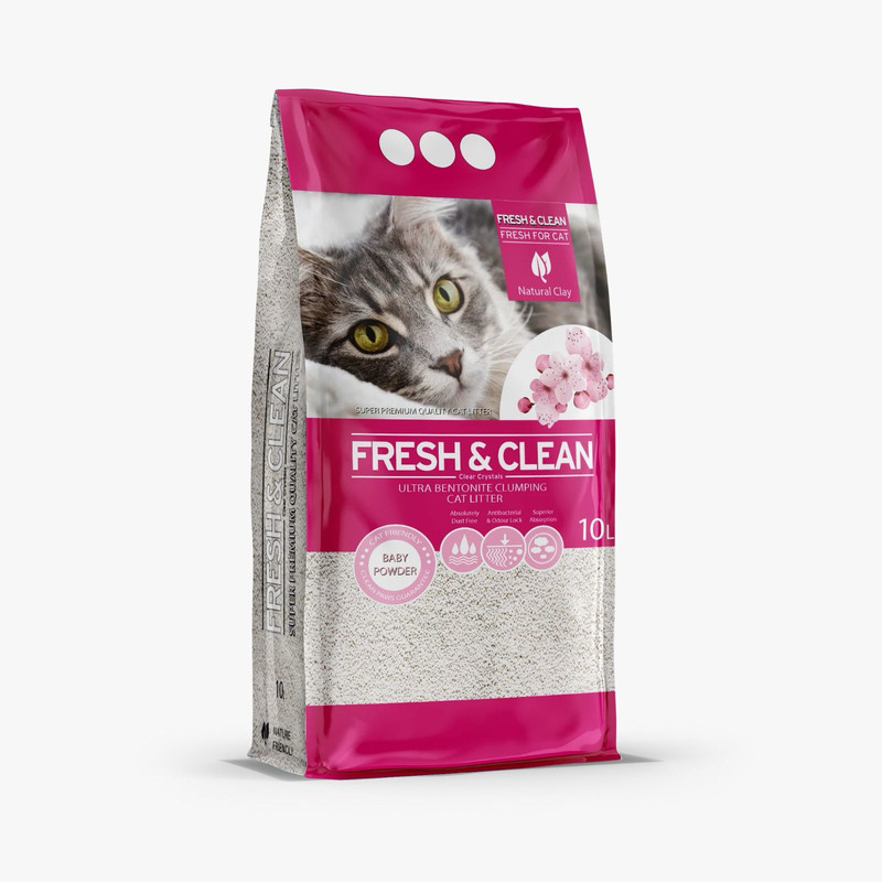 Fresh & Clean Cat Litter Baby Powder 10L