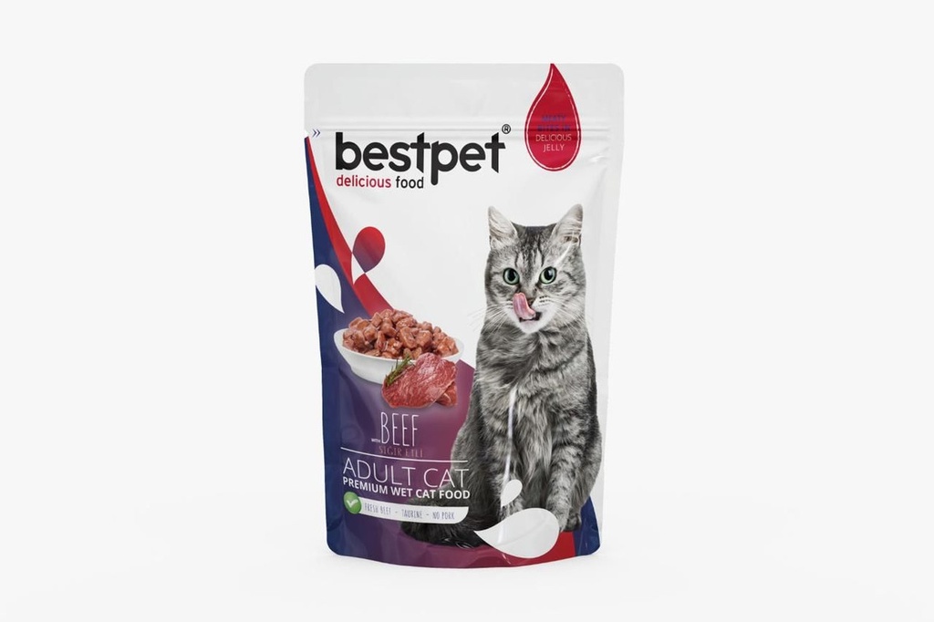 Bestpet Adult Cats Beef in jelly 85g