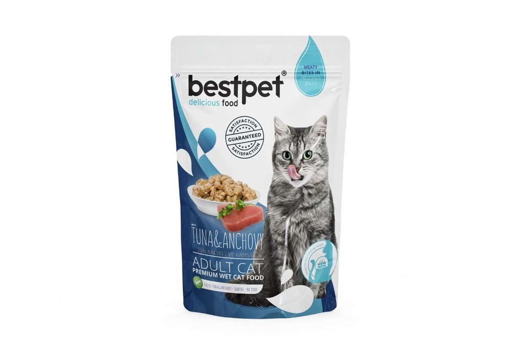 Bestpet Adult Cats Tuna & Anchovy in Jelly 85g