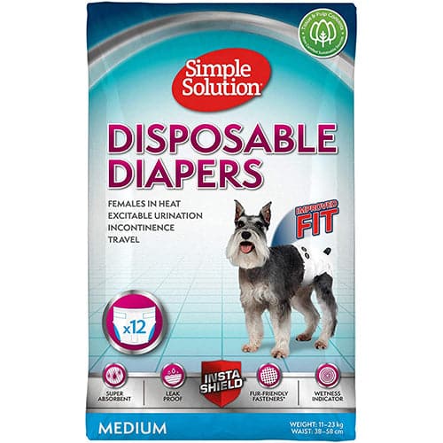 Simple Solution Disposable Diapers for Dogs M X12