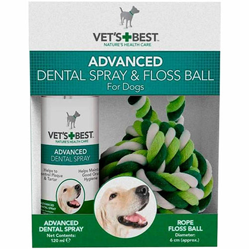 Vet's Best Dental Spray (120ml) & Floss Ball 