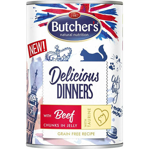 Butcher'S Delicious Dinners Cat with Beef Chunks in Jelly 400g