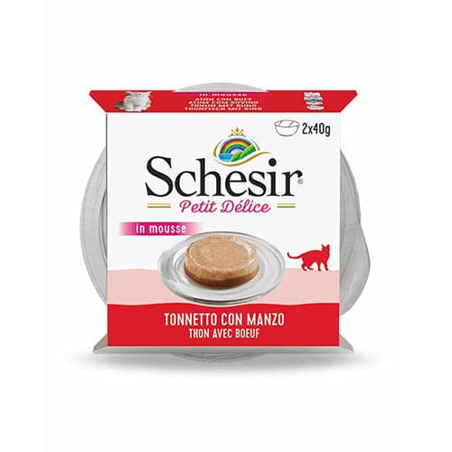 Schesir Petit Delic in Mousse Tuna with Beef 2X40g