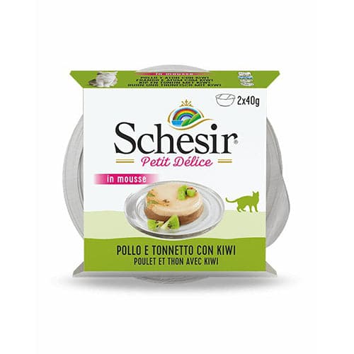 Schesir Petit Delic in Mousse Chicken & Tuna with Kiwi 2X40g