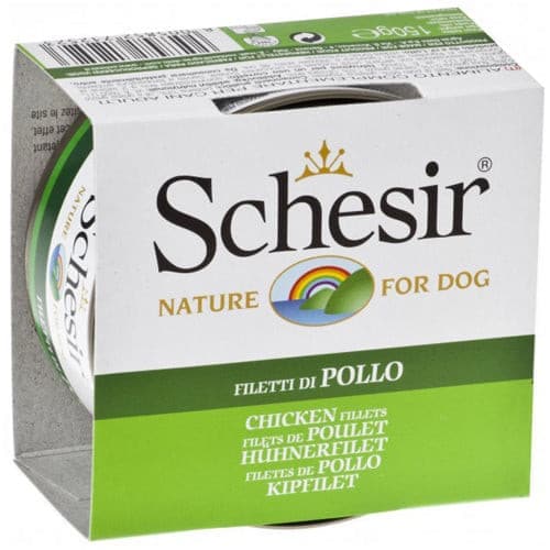 Schesir Dog Chicken Fillets Jelly Can 150g