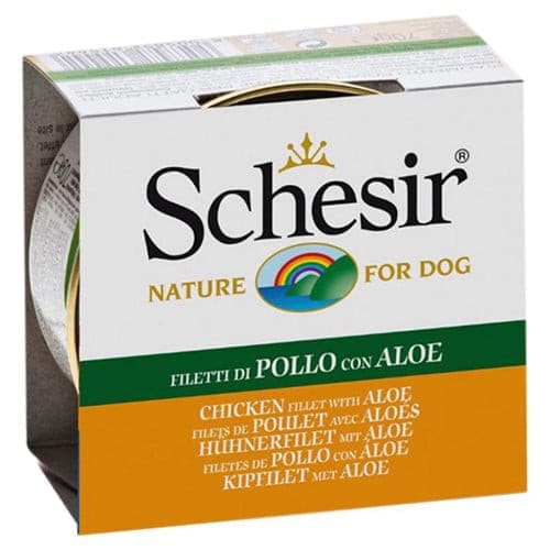 Schesir Dog Chicken Fillets with Aloe Jelly Can 150g