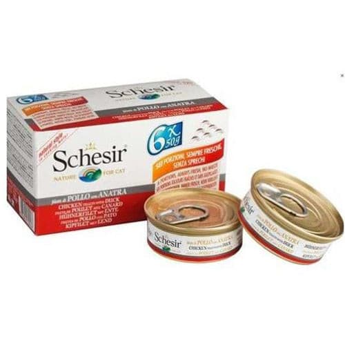 Schesir Cat Multipack Chicken with Duck in Cooking Water 6X50g