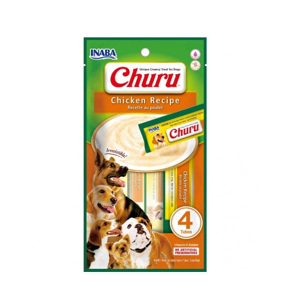 Inaba Churu Chicken Recipe 14g X4 Tubes for Dogs 