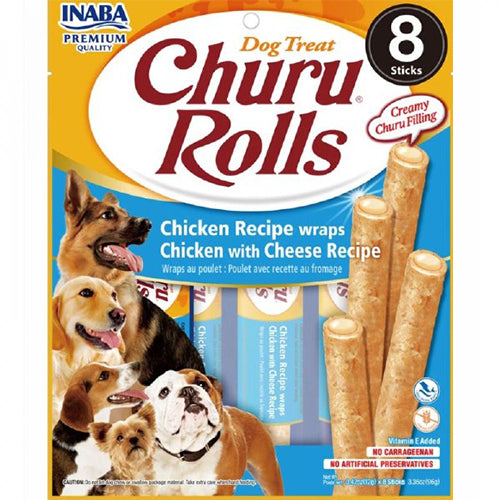 Inaba Churu Rolls Chicken with Cheese 8X12g