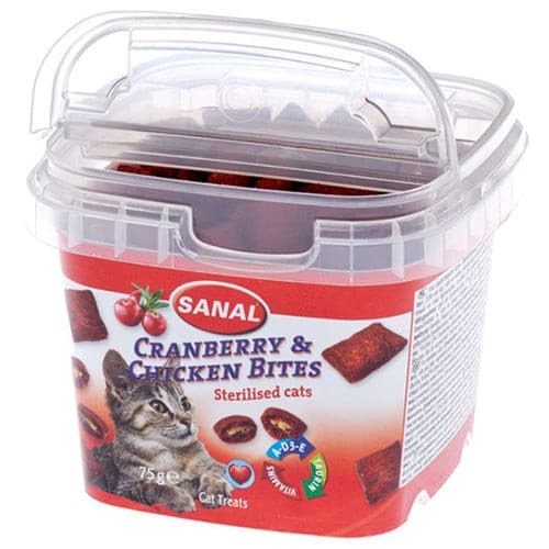 Sanal Cranberry & Chicken Bites in Cup for Sterilized Cats 75g