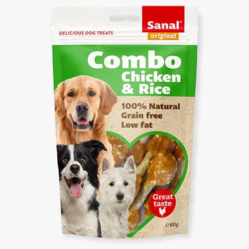 Sanal Dog Combo Chicken & Rice Doypack 80g