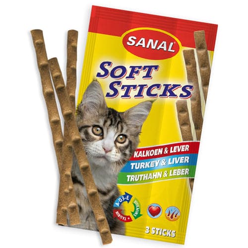 Sanal Turkey & Liver Soft Sticks for Cats 3X15g