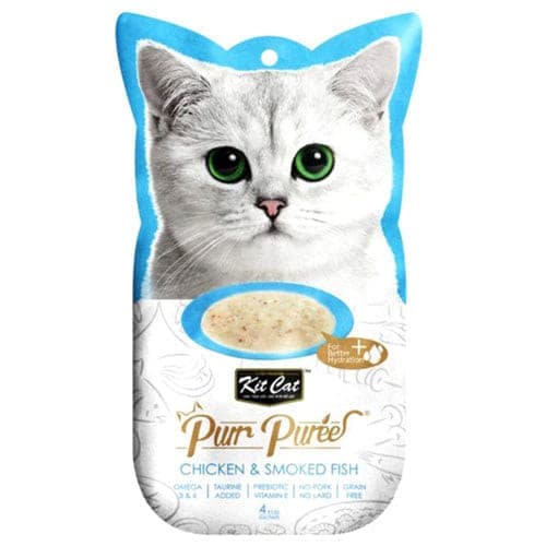 Kit Cat Puree Chicken & Smoked Fish 15gx4 Sachets