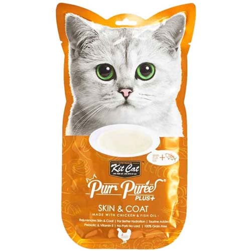 Kit Cat Puree Plus+ Chicken & Fish Oil (Skin&Coat)