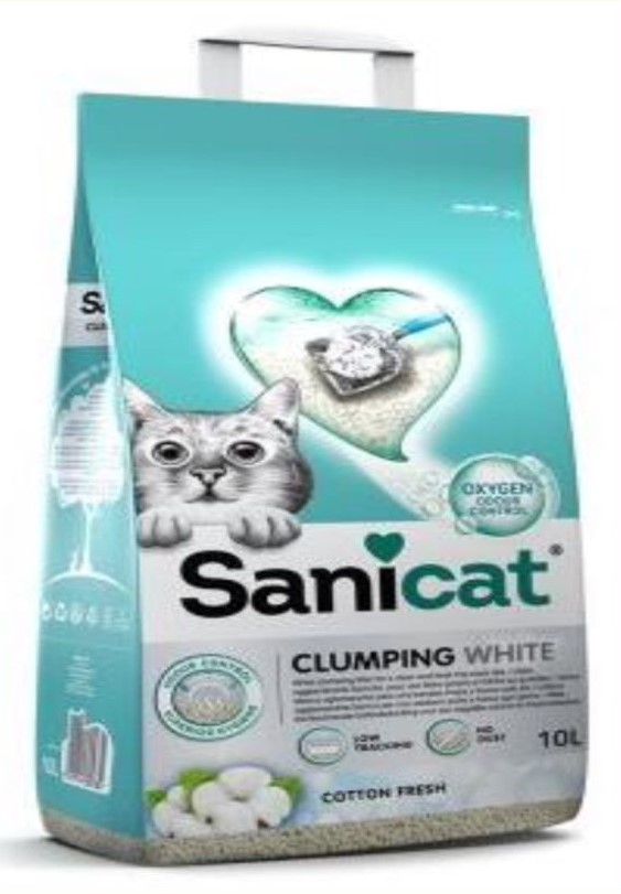 Sanicat Clumping White Cotton 10L