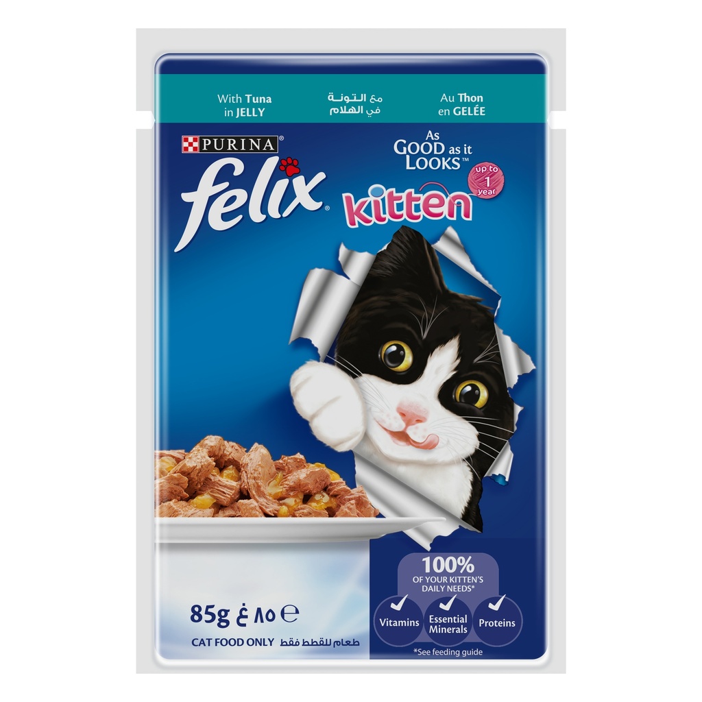 Purina Felix kitten As Good As it Looks Tuna in Jelly Wet Cat Food 85g