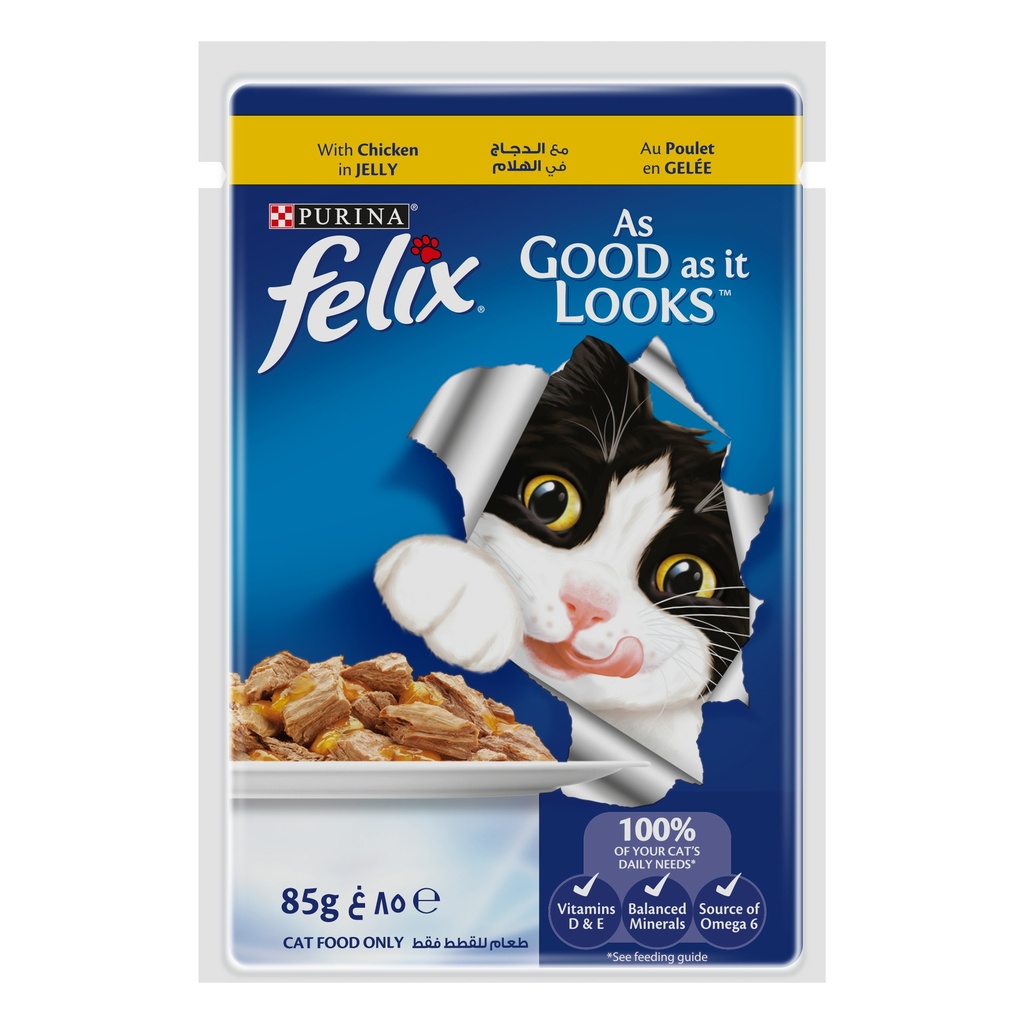 Purina Felix adult As Good As it Looks Chicken in Jelly Wet Cat Food 85g