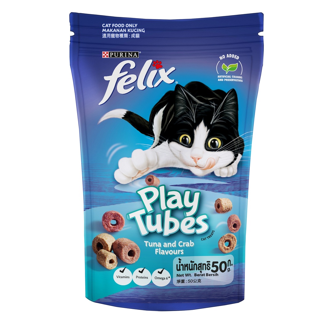 Purina Felix Play Tubes Tuna & Crab Cat Treats 50 g