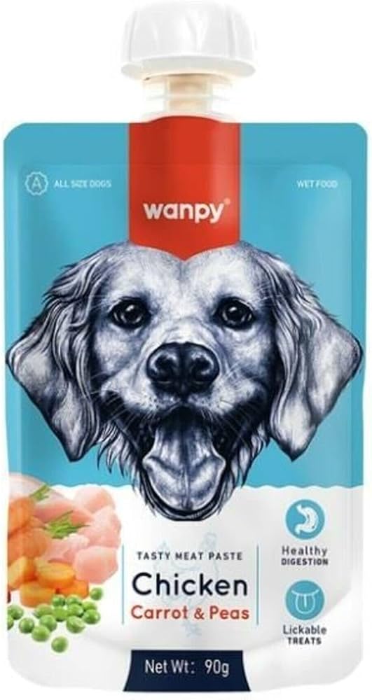 Wanpy Meat Paste - Chicken, Carrot, and Peas for Dogs, 90g