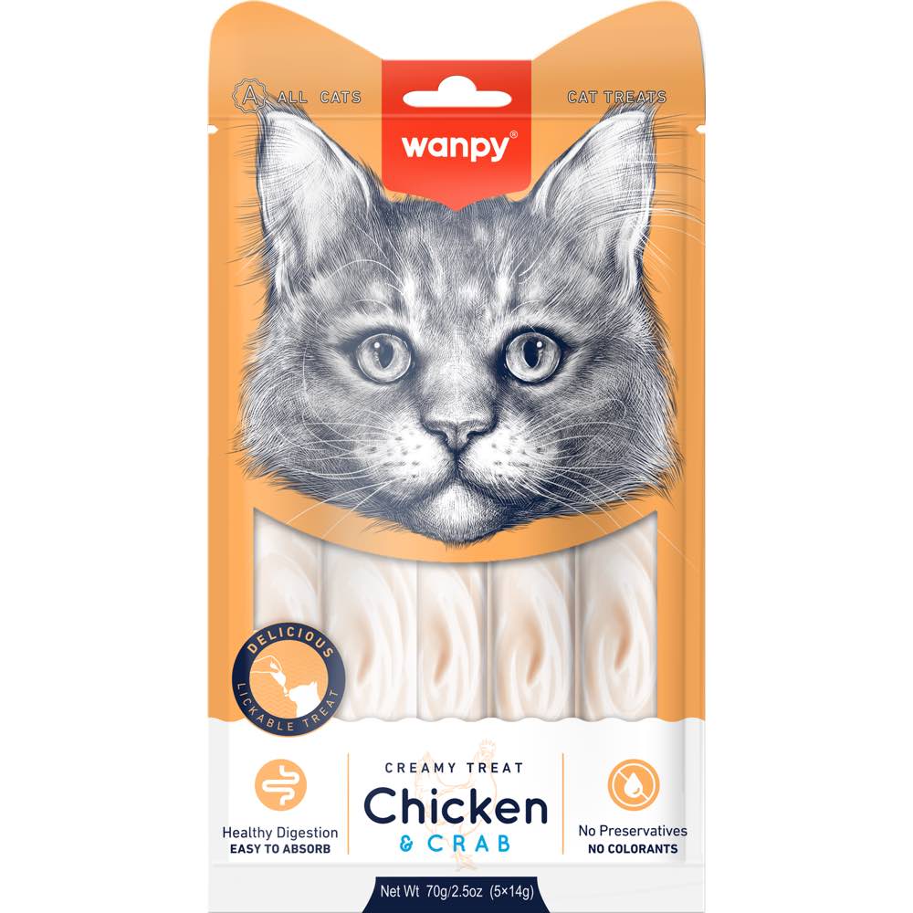 Wanpy Creamy Treats - Chicken and Crab, 70g