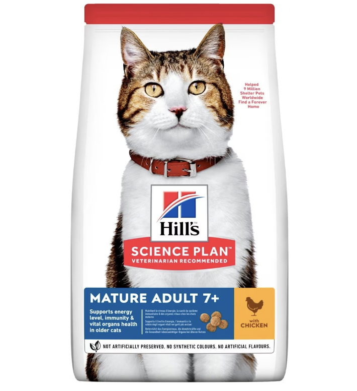 Hill’s Science Plan Mature adult 7+ cat food with chicken