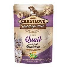 Carnilove Pouch Quail Enriched with Dandelion for Sterilized Cats 85g