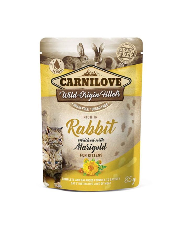 Carnilove Pouch Rabbit Enriched with Marigold for Kittens 85g