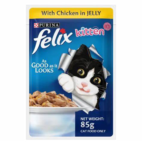 Purina Felix kitten As Good As it Looks Chicken in Jelly Wet Cat Food 85g