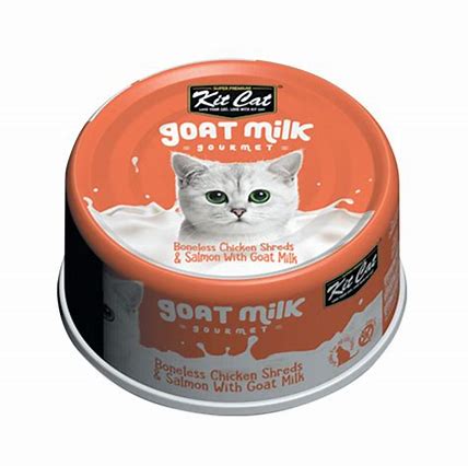 Kit Cat Boneless Chicken Shreds & Salmon with Goat Milk 70g