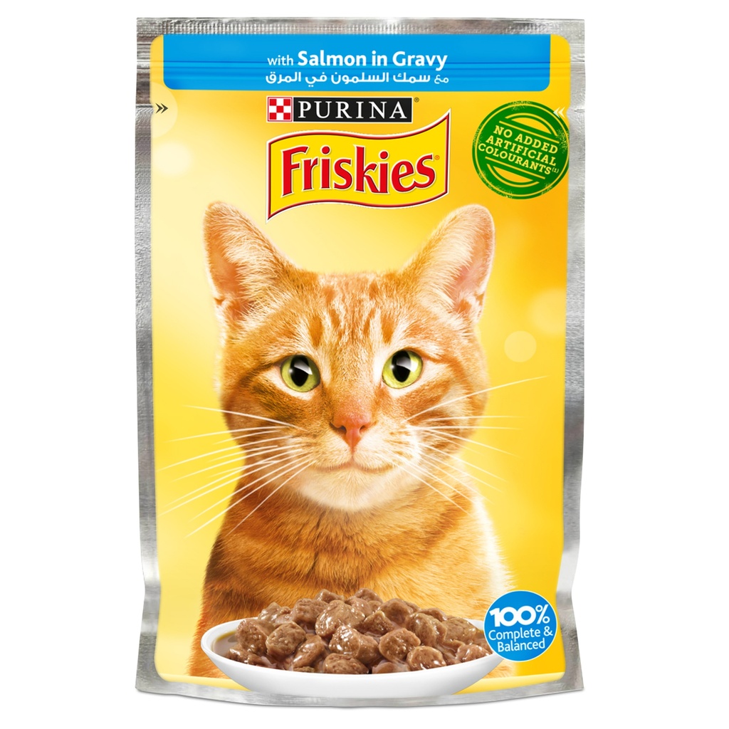 Purina Friskies Salmon Chunks in Gravy Wet Cat Food Pouch 85g