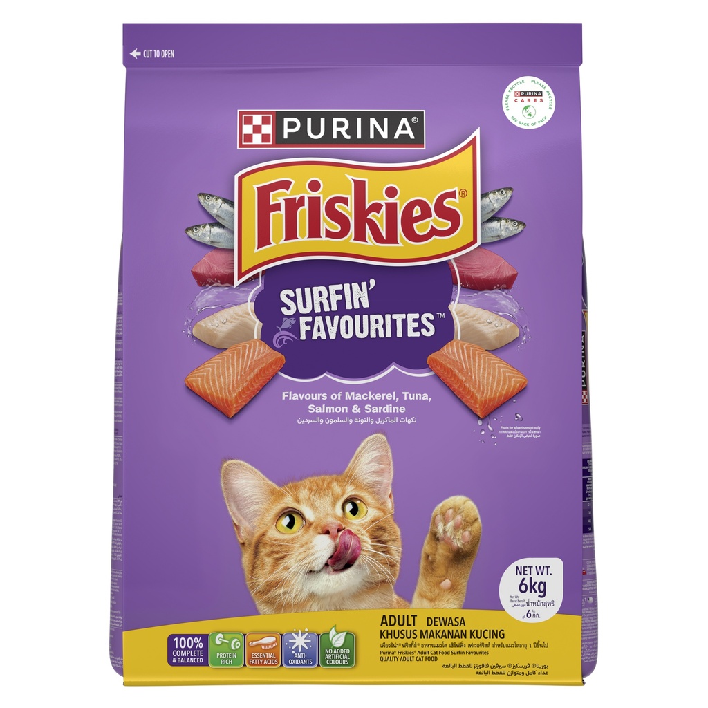 Purina Friskies Surfin Favourites Dry Cat Food 6Kg