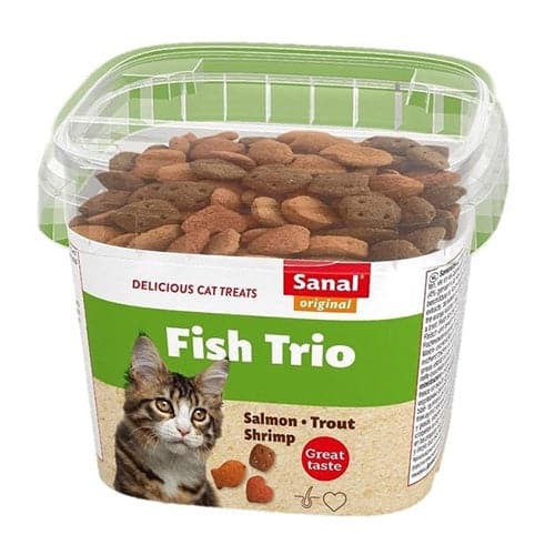 [TR1SAN0093] Sanal Fish Trio (Salmon-Trout-Shrimp) for Cats 75g