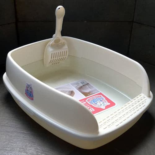 [LB-CAT-00061] Catidea Cat Litter Box-Small Bread White + Scoop S