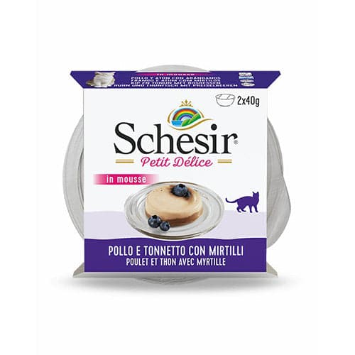 [FO1SCH0410] Schesir Petit Delic in Mousse Chicken & Tuna 2X40g