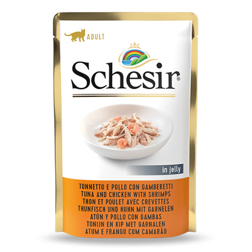 [FO1SCH0355] Schesir Cat Tuna Chicken with Shrimps Pouch 85g