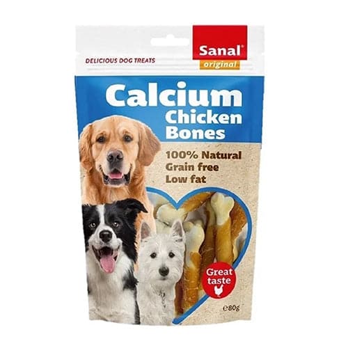 [TR1SAN0082] Sanal Dog Calcium Chicken Bones Doypack 80g