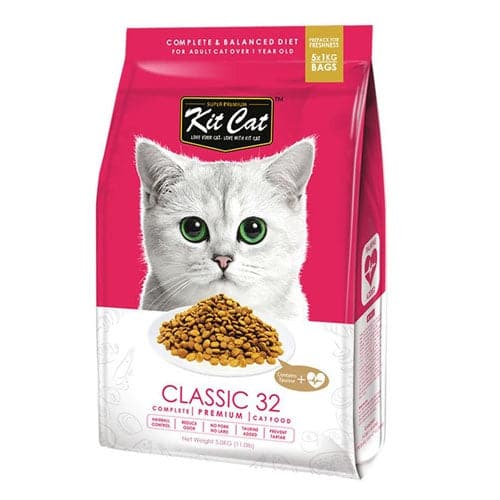 [FO1KC0134] Kit Cat Classic 32 (Taurine Added) Dry Cat Food 1.2Kg