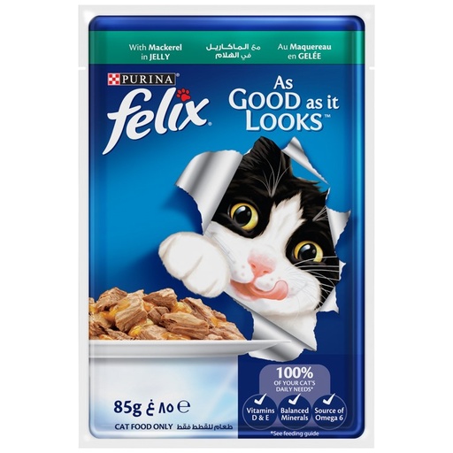 [FO1PUR0740] Purina Felix adult As Good As it Looks Mackerel in Jelly Wet Cat Food 85g