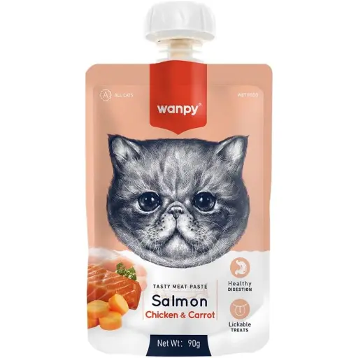 [TR-WAN-04378] Wanpy Meat Paste - Salmon, Chicken, and Carrot for Cats, 90g