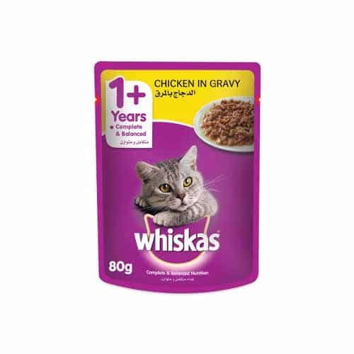 [WF-WHK-05602] Whiskas Chicken Pouches in Gravy, 80g