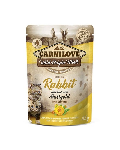 [WF-CAR-04719] Carnilove Pouch Rabbit Enriched with Marigold for Kittens 85g