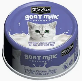 [FO1KC0644] Kit Cat Boneless Chicken Shreds & Crab with Goat Milk 70g