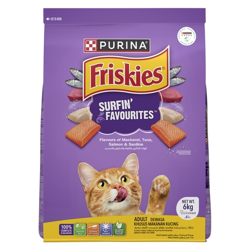 [DF-PUR-01311] Purina Friskies Surfin Favourites Dry Cat Food 6Kg